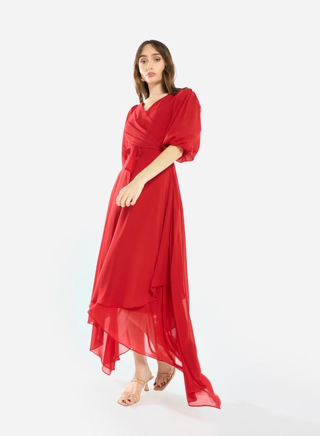 House of Moda Women Asymmetric Layered Chiffon Maxi Dress - Image 2